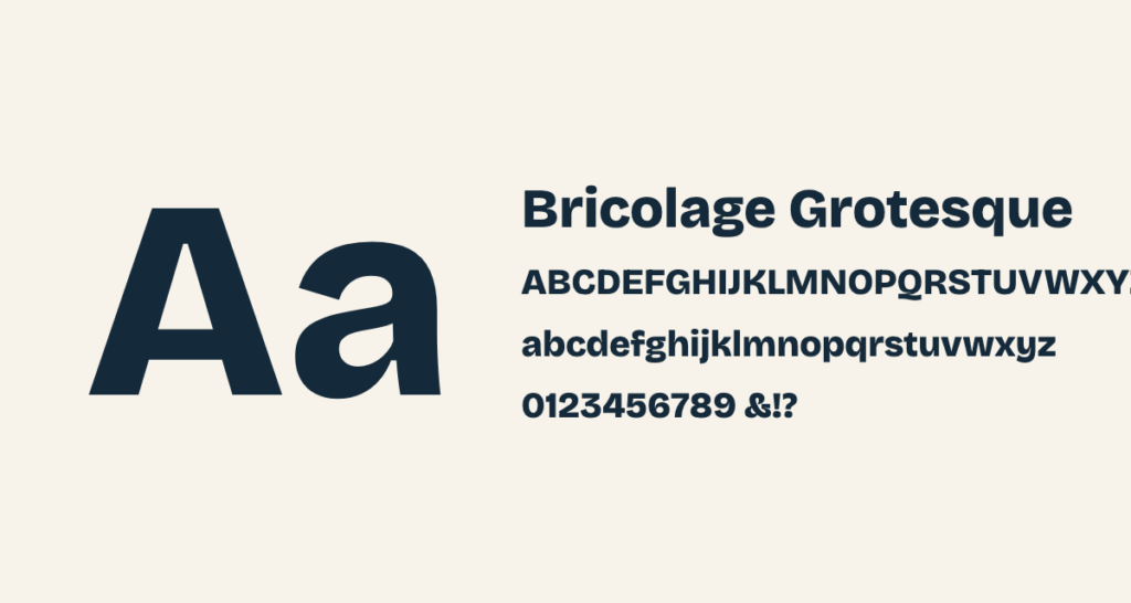 Bricolage Grotesque type specimen