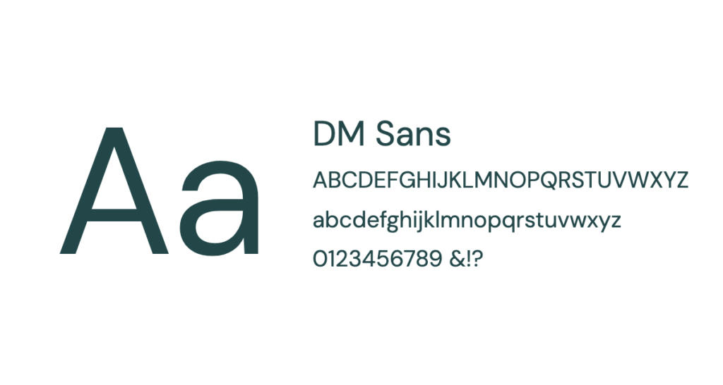 DM Sans type specimen