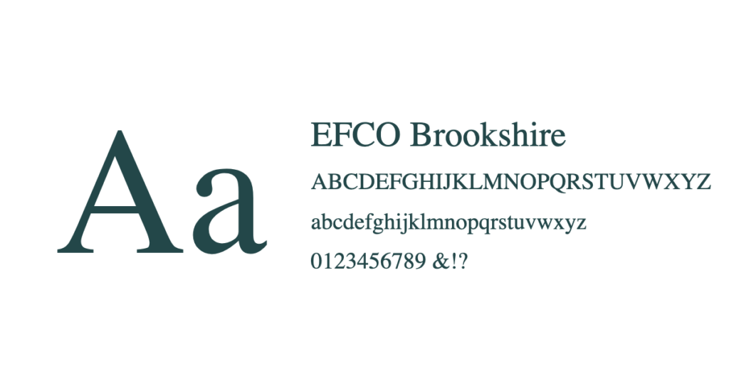 EFCO Brookshire type specimen