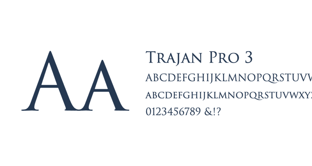 Trajan Pro 3 type specimen