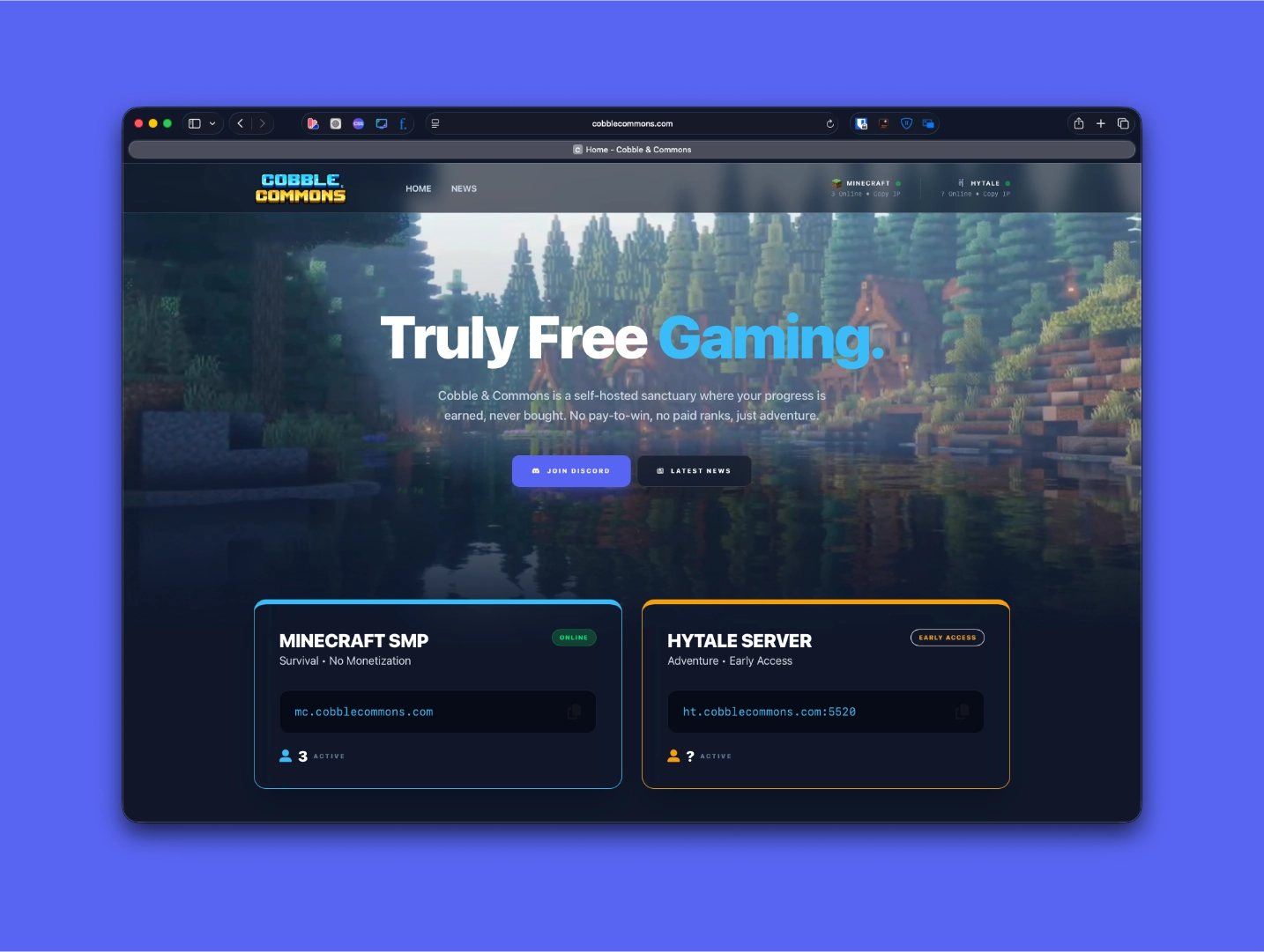 Cobble & Commons website homepage