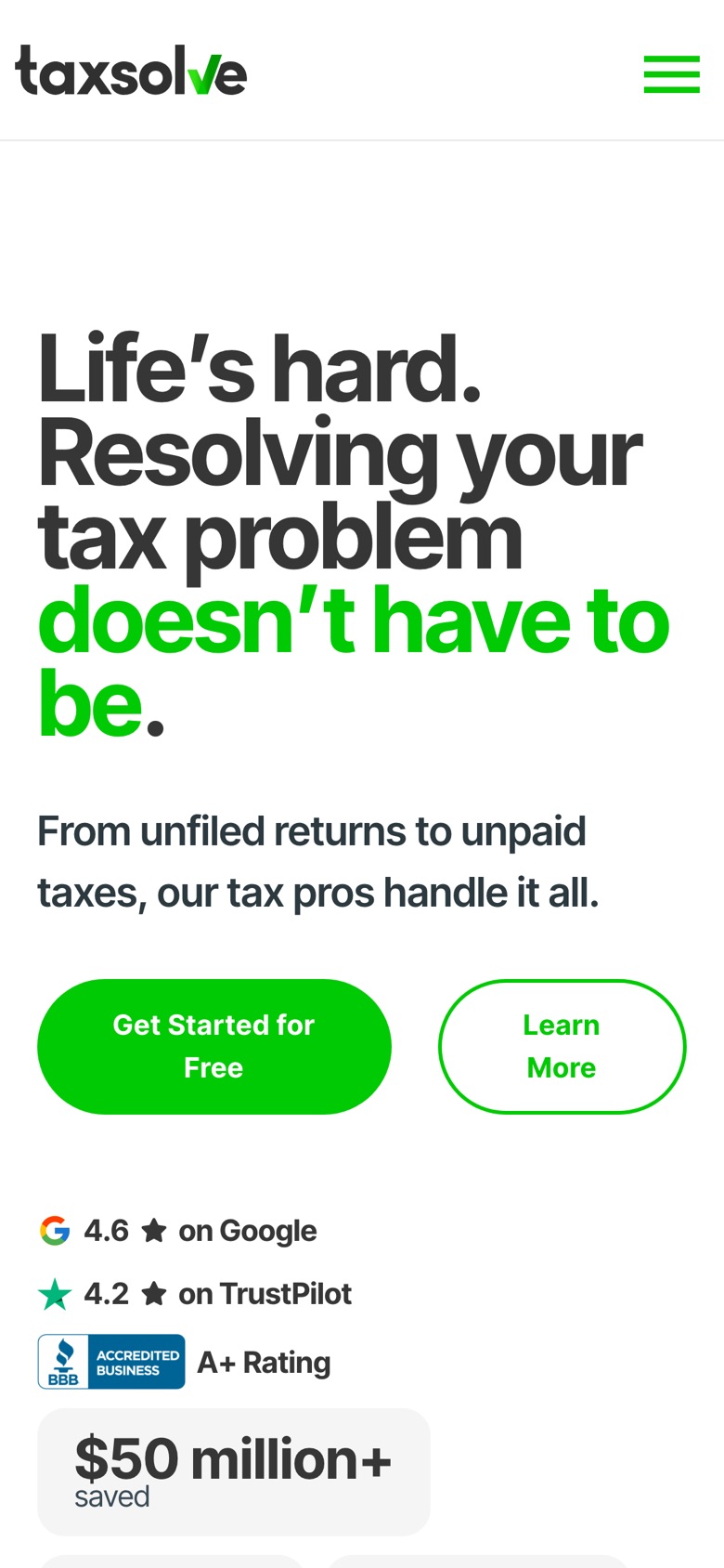TaxSolve on mobile
